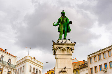 Obraz premium Joaquim Antonio Aguilar statue of the Historic center of Coimbra, Portugal. World Heritage site by UNESCO since 2013