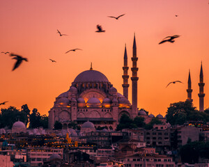 a mosque at night Istanbul