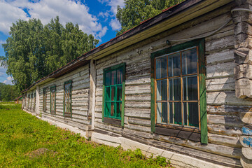 Wooden building at the Museum of the History of Political Repression Perm-36 (Gulag Museum), Russia