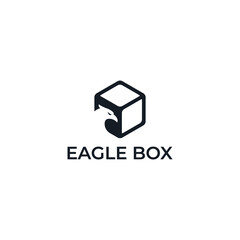 Eagle box template logo design inspiration. Eagle box transportation delivery trendy professional logo Premium Quality symbol icon vector illustration