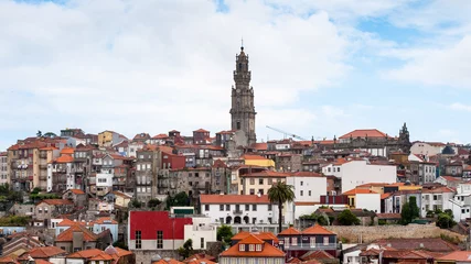 Deurstickers It's Beautiful cityscape of Porto and the Clerigos Church belltower. Porto is the second largest city in Portugal and it was called the European Culture Capital in 2001 © Anton Ivanov Photo
