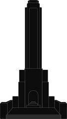 Vector silueta del monumento a la Bandera Argentina, Rosario, Santa F&eacute;