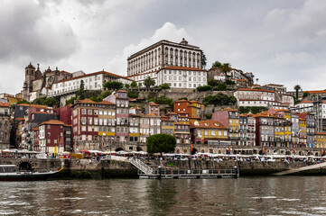 Fototapeta na wymiar It's Ribeira quarter, Valley Douro, traditional sight, UNESCO World Heriatge site.