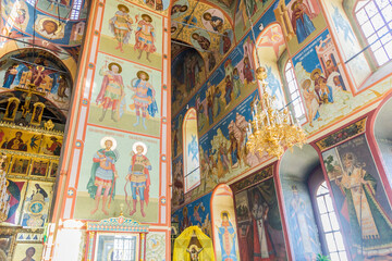 Fototapeta na wymiar TOBOLSK, RUSSIA - JULY 4, 2018: Interior of St. Sophia-Assumption Cathedral (Sofiysko-Uspenskiy Kafedralnyy Sobor) in the complex of Tobolsk Kremlin, Russia