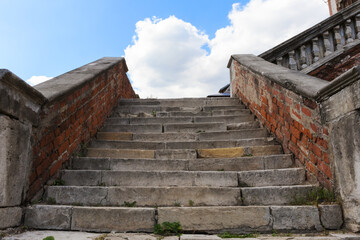 Stone staircase of the Krutitsy Metochion in Moscow, Russia