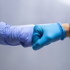 Fist bump greeting! stock photo