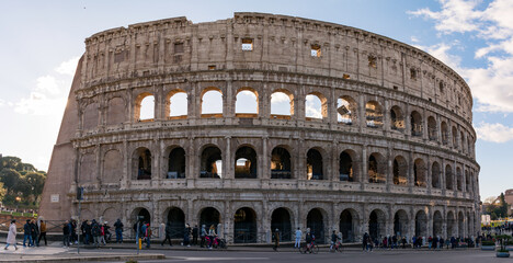 Fototapeta na wymiar Panorámica del Coliseo de Roma, Italia.