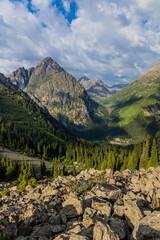 Fototapeta na wymiar Karakol valley in Terskey Ala-Too mountain range in Kyrgyzstan