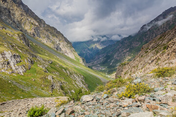 Valley near Ala Kul lake in Kyrgyzstan
