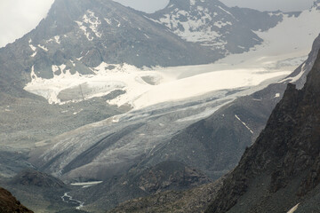 Glacier near Ala Kul lake in Kyrgyzstan