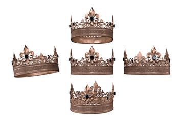 Medieval Jeweled Crown on Isolated Background, 3D illustration, 3D rendering © Seeker Stock Art