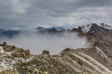 Ala-Kul pass in the Terskey Alatau mountain range in Kyrgyzstan