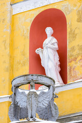 It's Sculpture in Tsarskoye Selo (Pushkin), 25 km south-east of St. Petersburg, Russia.