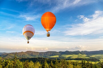 Naklejka premium Flights over the mountain landscape