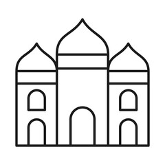 Indian mosque line style icon vector design