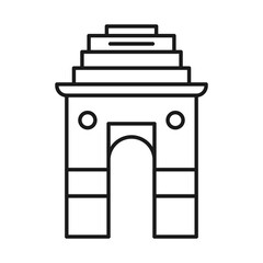 Indian gate line style icon vector design