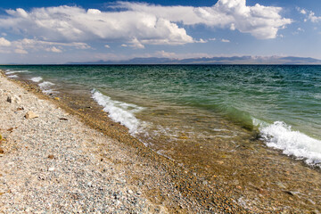 Shore of Song Kul lake, Kyrgyzstan