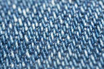 Ultra macro closeup of denim fabric