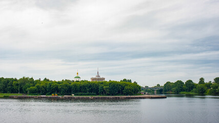 Fototapeta premium It's River Volga and the panorama of Tver, Russia