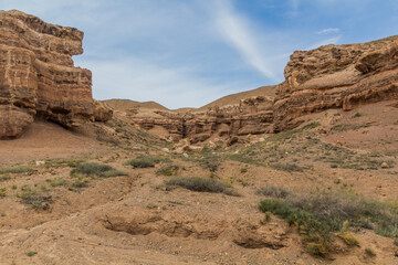 Fototapeta na wymiar Walls of Charyn Canyon in Kazakhstan