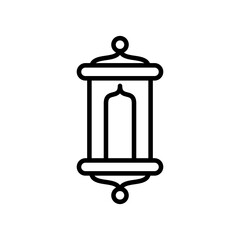eid mubarak lantern line style icon