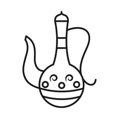 Indian teapot line style icon vector design