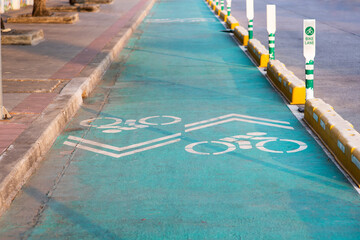 Fototapeta na wymiar Bicycle lanes in Thailand.