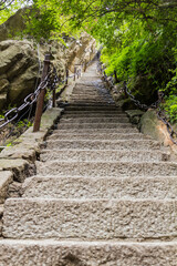 Stairs leading to the peaks of Hua Shan mountain, China