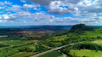 Fototapeta na wymiar landscape of the Hegau Singen Germany 