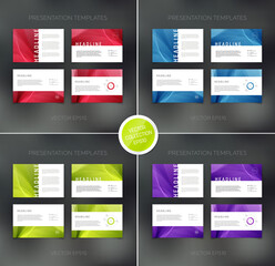 Vector presentation design templates collection. Layouts for booklet, leaflet, flyer, banner, promo, advertising, web