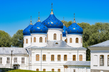 Fototapeta na wymiar It's Chapels of the St. George's (Yuriev) Monastery, Russia's oldest monastery. It is part of the World Heritage Site named Historic Monuments of Novgorod and Surroundings.