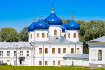 Fototapeta na wymiar It's St. George's (Yuriev) Monastery, Russia's oldest monastery. It is part of the World Heritage Site named Historic Monuments of Novgorod and Surroundings.