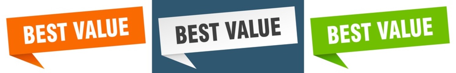 best value banner. best value speech bubble label set. best value sign