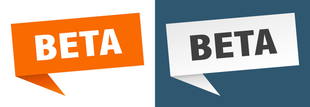 beta banner. beta speech bubble label set. beta sign