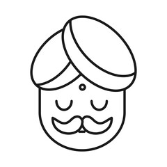 Indian man line style icon vector design