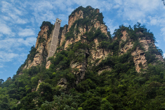 Bailong (Hundred Dragons) Elevator In Zhangjiajie National Forest Park In Hunan Province, China