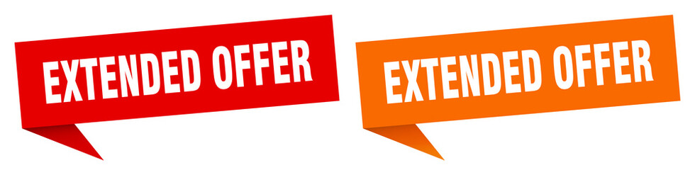 extended offer banner. extended offer speech bubble label set. extended offer sign