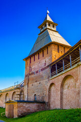 Fototapeta premium It's Tower of the Novgorod Kremlin, Historic Monuments of Novgorod and Surroundings, UNESCO World Heritage Site, Novgorod, Russia