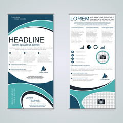 Modern roll-up business banners vector template
