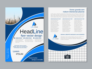 Modern professional two-sided flyer vector design template