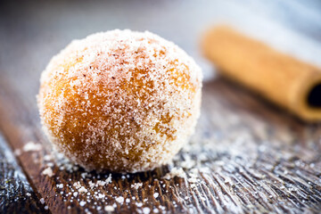 typical Brazilian fried dumpling made of cinnamon, flour and cinnamon. Called 