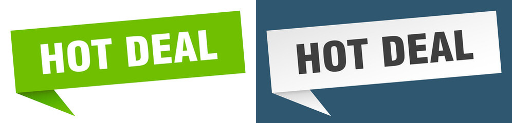 hot deal banner. hot deal speech bubble label set. hot deal sign