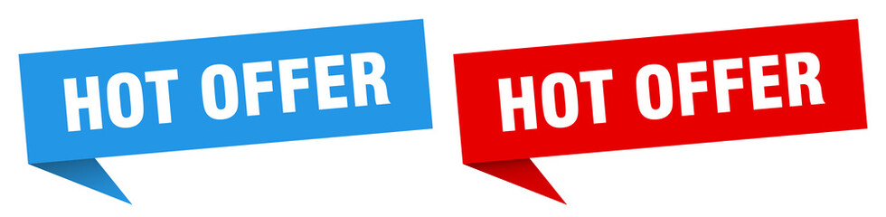 hot offer banner. hot offer speech bubble label set. hot offer sign