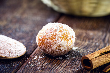 typical Brazilian fried dumpling made of cinnamon, flour and cinnamon. Called 