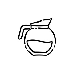 Coffee jar doodle icon. Hand drawn cafeteria symbol.