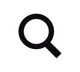 Search Icon, magnifying glass vector, lens cristal, isolated on white