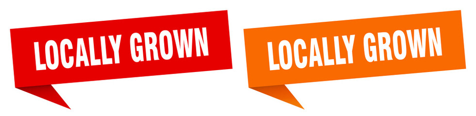 Fototapeta premium locally grown banner. locally grown speech bubble label set. locally grown sign