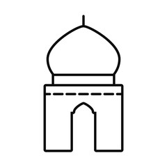 Eid mubarak mosque line style icon vector design