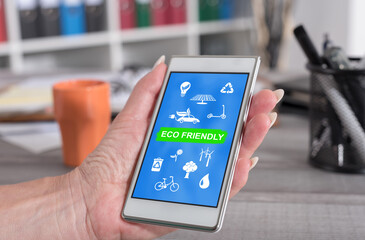 Eco friendly concept on a smartphone