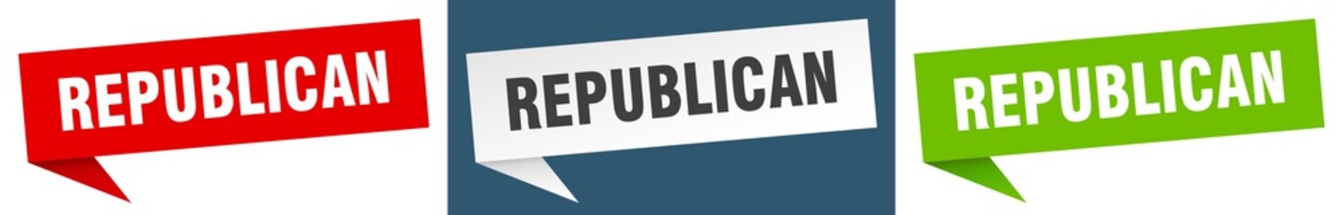 republican banner. republican speech bubble label set. republican sign